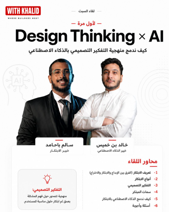 لقاء Design Thinking × AI — With Khalid